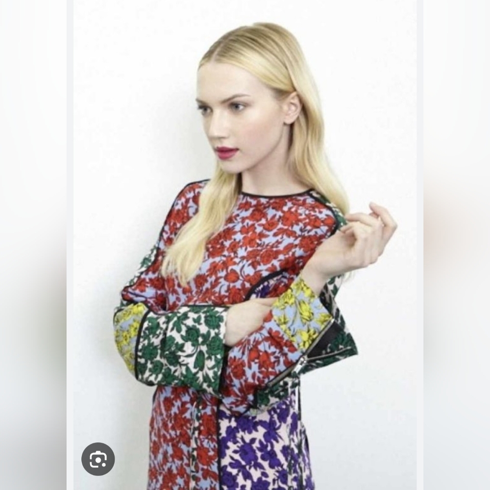 MSGM Floral Multicolor Silk Dress Size 4